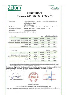 Naturzugkessel Zertifikate