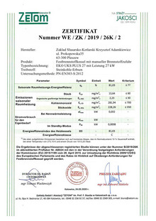 Naturzugkessel Zertifikate